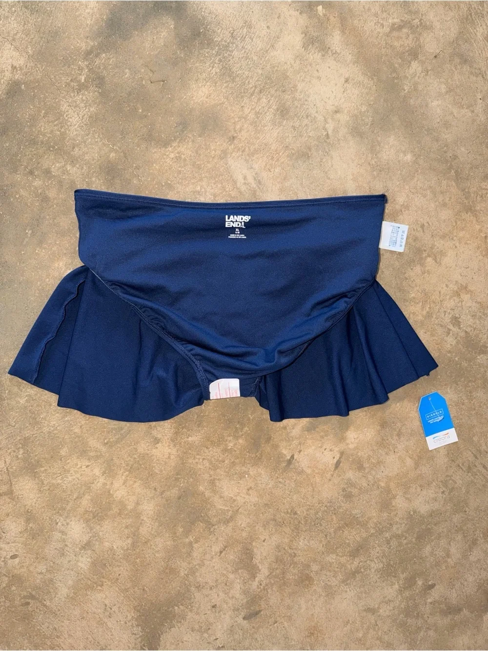 NWT Lands’ End Girls Navy Modest Swim Skirt Bikini Bottom XL 14-16